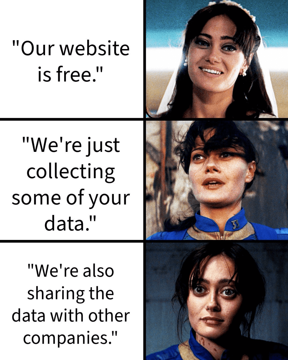 Fallout meme explaining data privacy