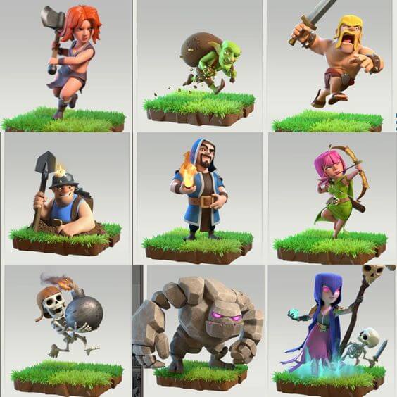 figurines of clash of clans